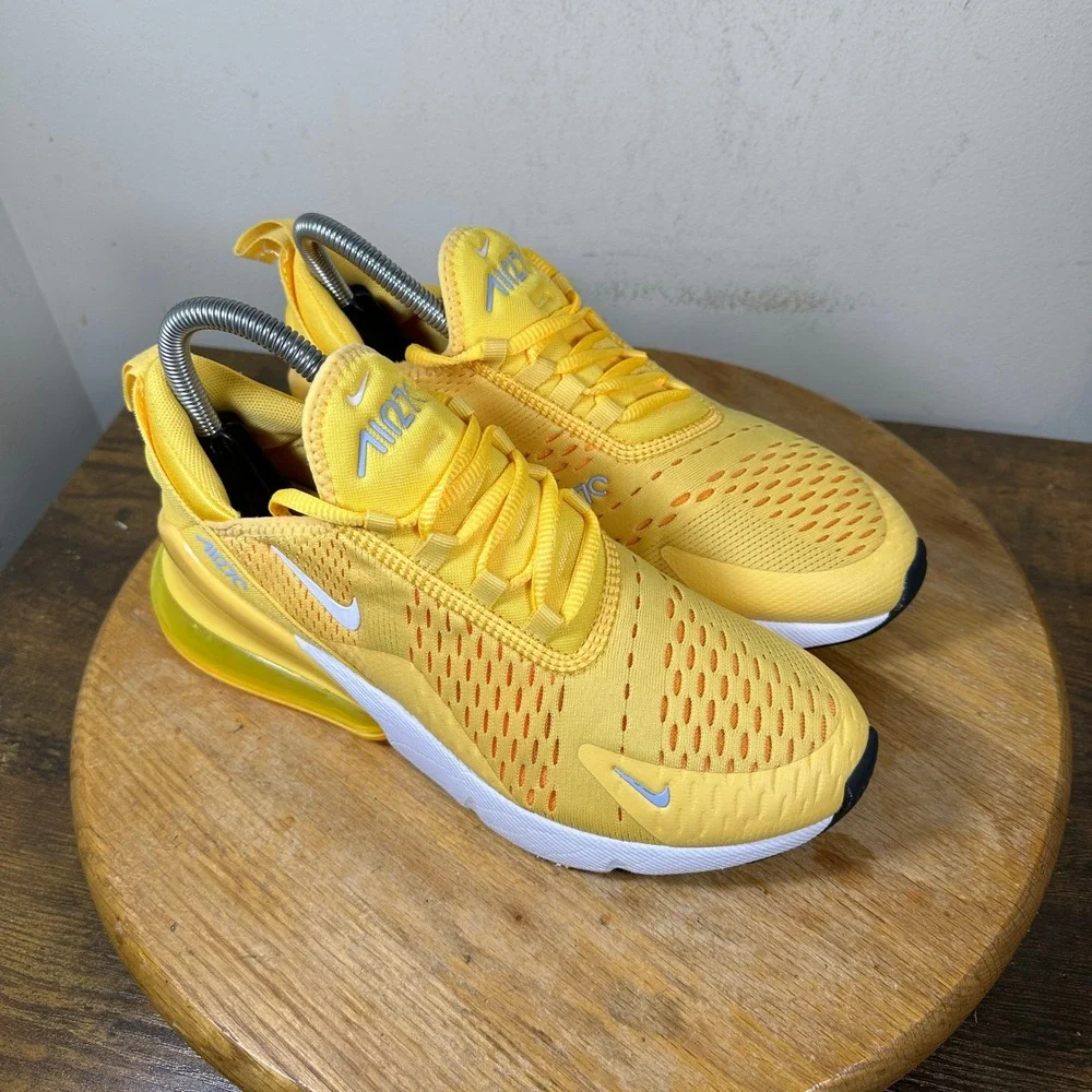 Nike Air Max 270 Yellow White Blue Women Sneaker AH6789-701 US 7.5